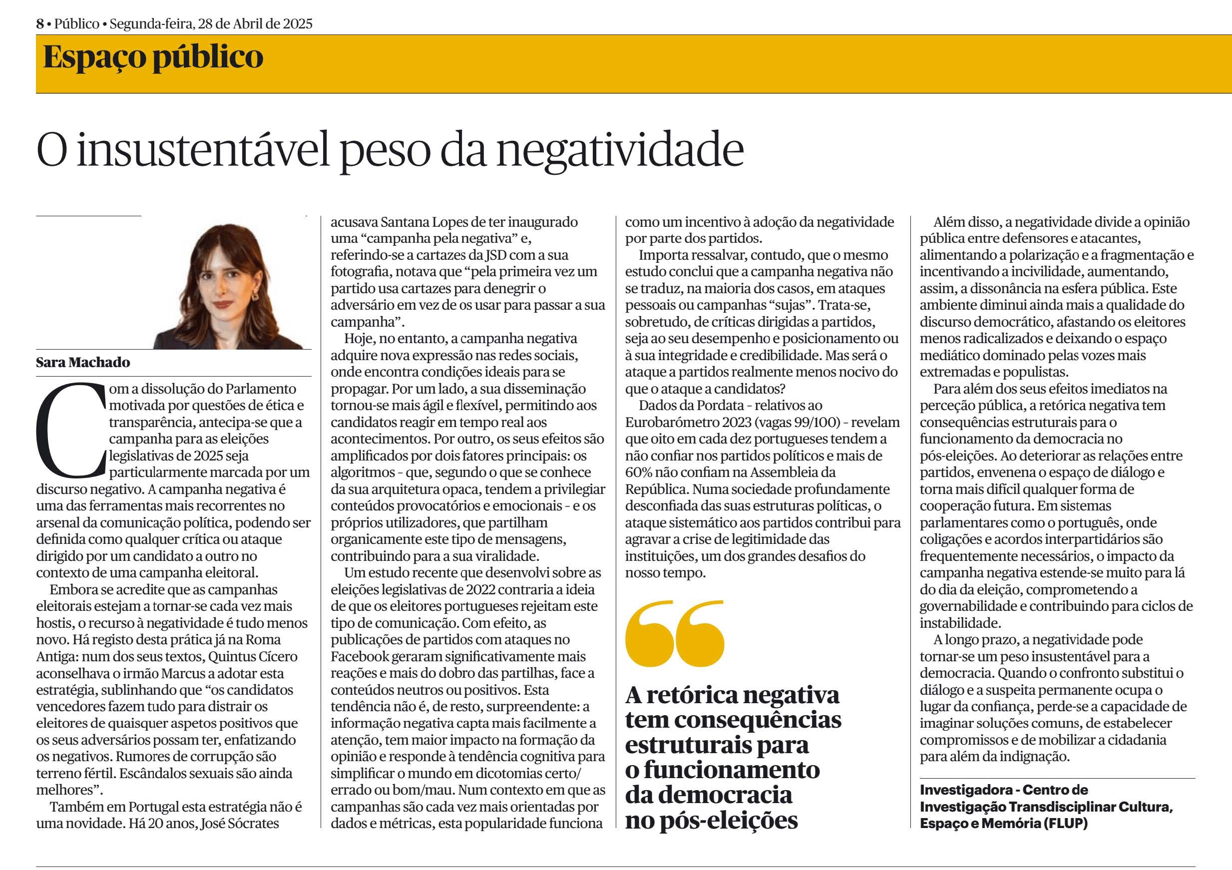Artigo Público Sara Machado