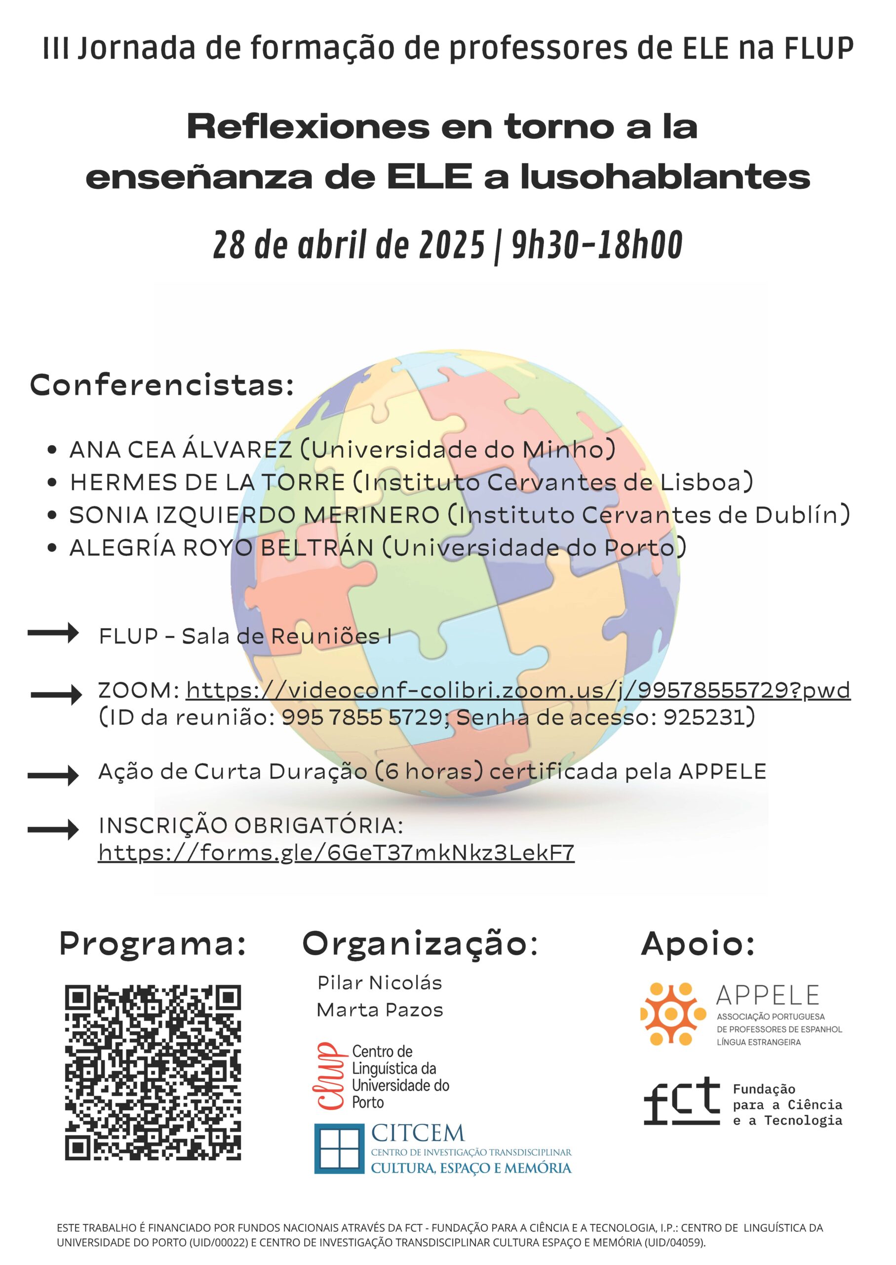 Cartaz III Jornadas de formação de professores de ELE na FLUP