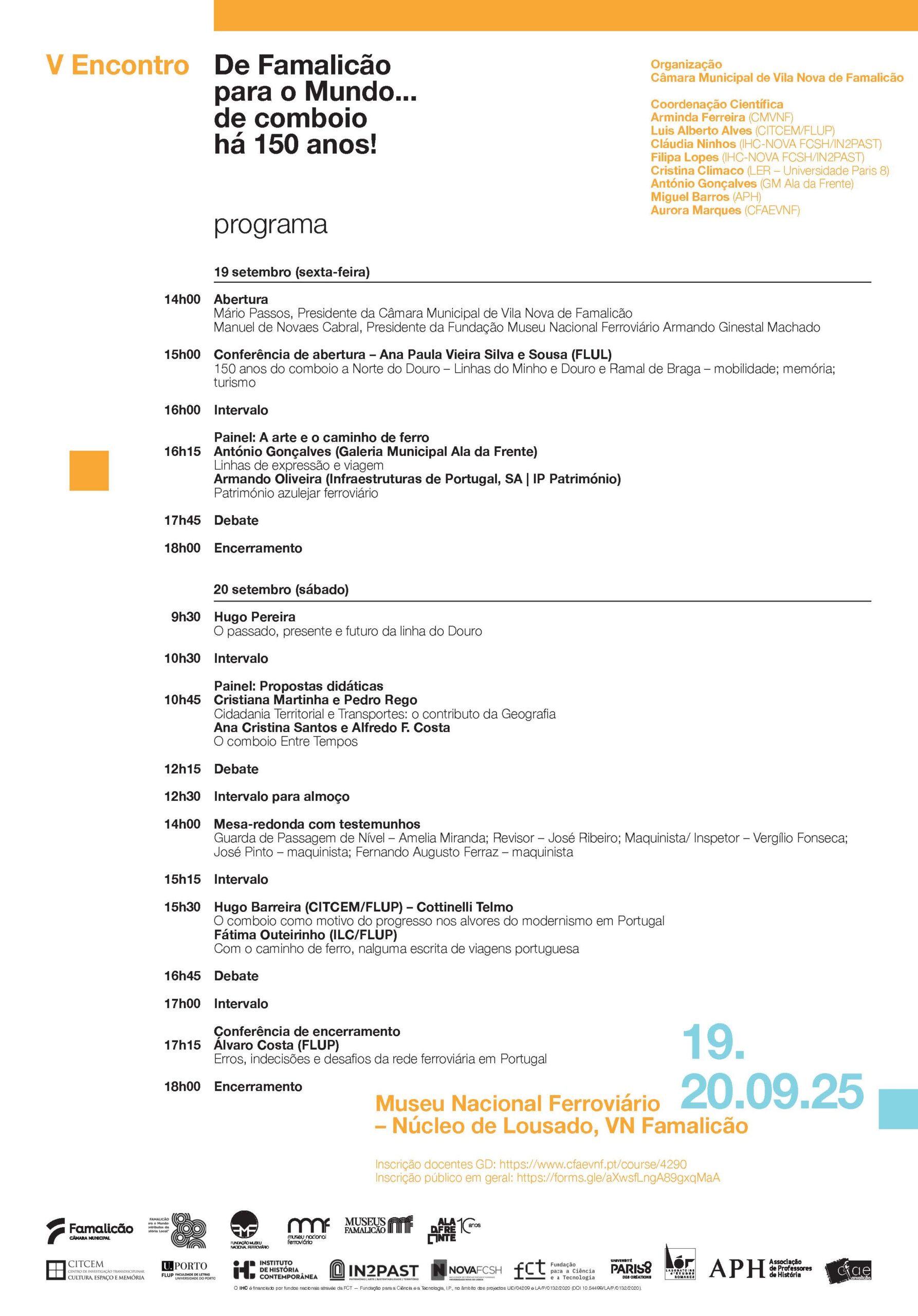 V Encontro De Famalicão para o Mundo... de comboio há 150 anos!